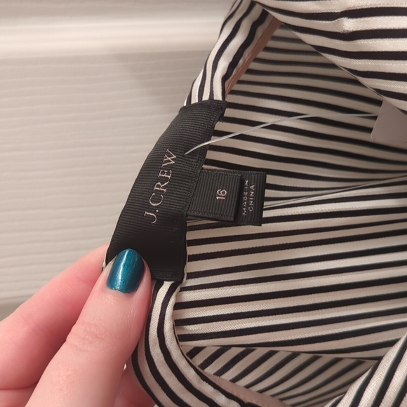 J. Crew Striped Silk Cowl Neck Slip Dress Size 16 - Picture 2 of 3